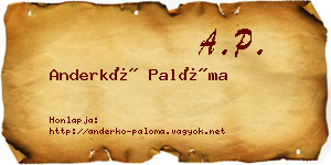 Anderkó Palóma névjegykártya